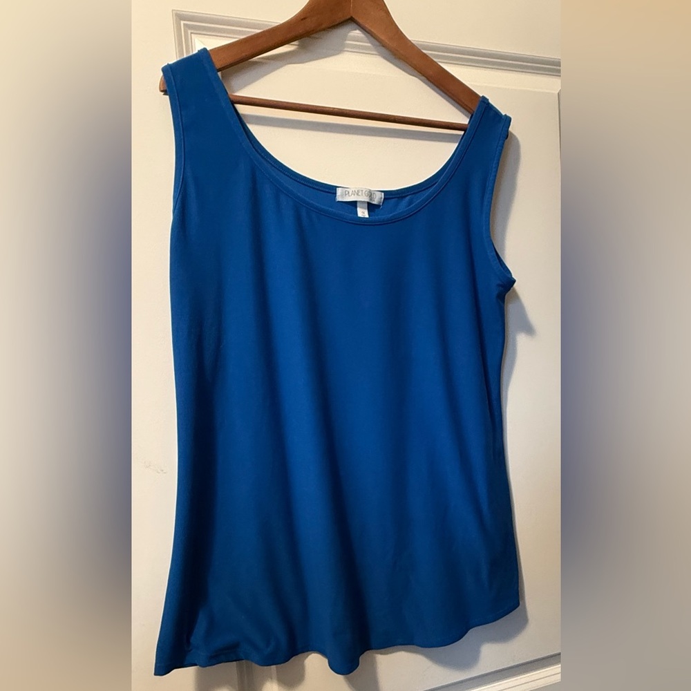 Planet Gold Vibrant Blue Tank Top